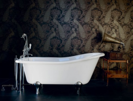 Ванна акриловая свободностоящая Burlington Harewood Slipper 169x73 см белый E1