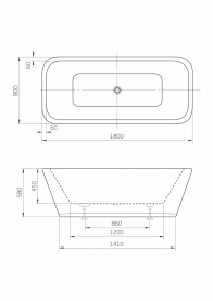 Ванна акрилова свободностоящая Roca Divine 180x80 см білий A24T444000