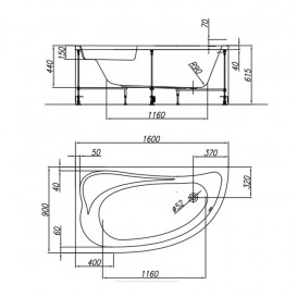 Ванна акриловая угловая Kolpa San Calando D 160x90 правая белый 570769