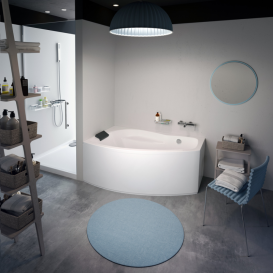 Ванна акрилова кутова PoolSpa колекція Nicole 150х80 L ліва з рамою білий PWAOC10ZS000000