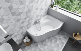 Ванна акриловая угловая PoolSpa коллекция Leda 160х100 R правая с рамой белый PWAH510ZS000000