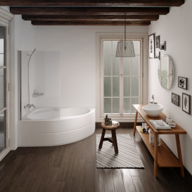 Ванна акрилова кутова PoolSpa колекція Mistral 160х105 R права з рамою білий PWA6F10ZS000000