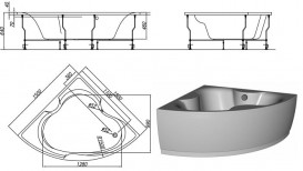 Ванна акриловая угловая встраиваемая Kolpa-San Largo 150x150 см белый 739160