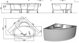 Ванна акрилова кутова вбудована Kolpa-San Royal 130x130 см білий 705190