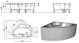 Ванна акриловая угловая встраиваемая Kolpa-San Royal 120x120 см белый 731180