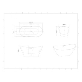 Ванна акрилова Vivia Amina 170х78 см окремостояча білий А0056294
