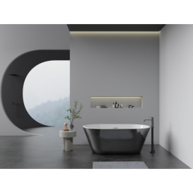 Ванна акриловая Vivia Filicia Black 168х80 см отдельностоящая черный/белый А0056891