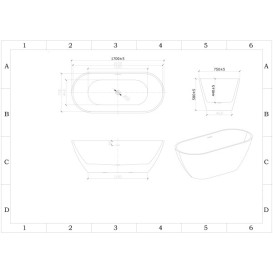 Ванна акрилова Vivia Florencia 170х73 см окремостояча білий А0056894