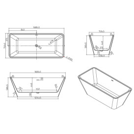 Ванна акрилова Vivia Mia 168х75 см окремостояча білий А0056293