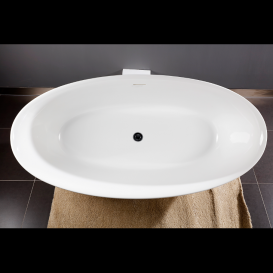 Ванна акрилова Volle 170х82 овальна з сифоном click-clack білий матовий 12-22-810М