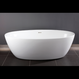 Ванна акрилова Volle 170х82 овальна з сифоном click-clack білий матовий 12-22-810М