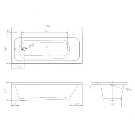 Ванна акрилова Volle Altea 170х70 прямокутна білий TS-1770448