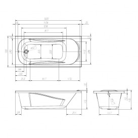 Ванна акрилова Volle Fiesta 150х70 прямокутна білий TS-1570435