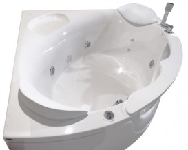 Ванна акриловая Volle угловая гидромассажная 150х150 см белый 12-88-103А