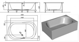 Ванна акрилова вбудована прямокутна Kolpa-San Adam & Eva 195х125 см білий 593200