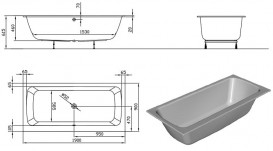 Ванна акриловая встраиваемая прямоугольная Kolpa-San Bell E2 190x90 см белый 596060