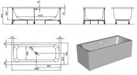 Ванна акриловая встраиваемая прямоугольная Kolpa-San Bell E2 180x80 см белый 596030