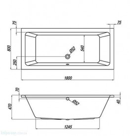 Ванна акриловая встраиваемая прямоугольная Kolpa-San Elektra 180x80 см белый 739130