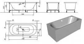 Ванна акриловая встраиваемая прямоугольная Kolpa-San Pandora 170x75 см белый 593110