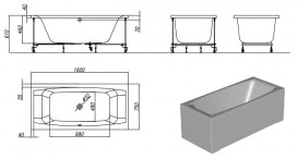 Ванна акриловая встраиваемая прямоугольная Kolpa-San Aida 160x75 см белый 993280