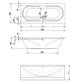 Ванна акрилова вбудована прямокутна Kolpa-San Carmen 180х80 см білий 741390