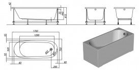 Ванна акриловая встраиваемая прямоугольная Kolpa-San Tamia 170х75 см белый 749980