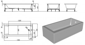 Ванна акриловая встраиваемая прямоугольная Kolpa-San Figaro 170x75 см белый 741430
