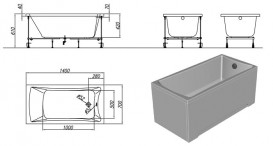 Ванна акриловая встраиваемая прямоугольная Kolpa-San Accordo 140x70 см белый 741570