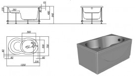 Ванна акриловая встраиваемая прямоугольная Kolpa-San Cavatina 120x70/S см белый 741600