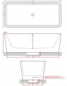 Ванна Artceram Square 180x80 см штучний камінь LivingTec® синій ACW004 16