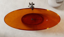 Ванна Besco Axya 180х80 см с сифоном клик-клак хром ResiCast Earth Rust #WAA-180-ERC