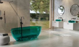 Ванна Besco Mexa 170х78 см із сифоном клік-клак хром ResiCast Ocean Breeze #WAM-170-OBC