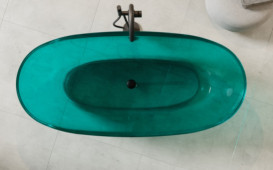 Ванна Besco Mexa 170х78 см с сифоном клик-клак черный мат ResiCast Ocean Breeze #WAM-170-OBB