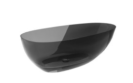 Ванна Besco Xara 160х75 см із сифоном клік-клак хром ResiCast Carbon Grey #WAX-160-CGC