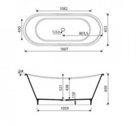 Ванна мраморная отдельностоящая Буль-Буль Newton 160.7х64х66 белая 90160001