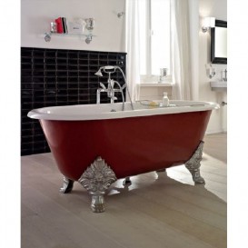 Ванна чугунная Roca Newcast 170х85 см 222 л с противоскользящим покрытием красная снаружи A233650003