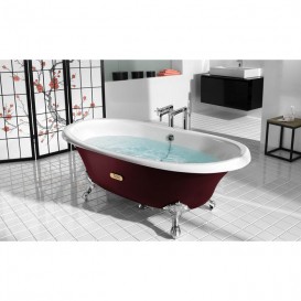 Ванна чугунная Roca Newcast 170х85 см 222 л с противоскользящим покрытием красная снаружи A233650003