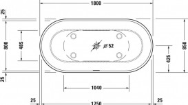Ванна Duravit Luv из искусственного камня DuraSolid 180х85 см белый 700434000000000