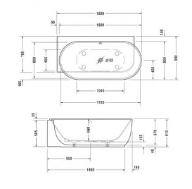 Ванна Duravit Luv зі штучного каменю DuraSolid 185х95 см білий 700431000000000
