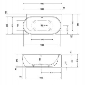 Ванна Duravit Luv из искусственного камня DuraSolid 185х95 см угол справа белый 700432000000000