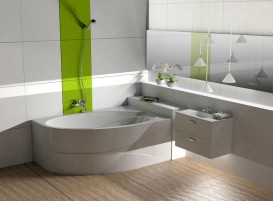 Ванна гидромассажная акриловая асимметричная Roca Orbita Smart Air Plus правая 150х100 см белый A24T211000