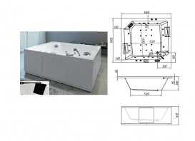 Ванна з гідро та аеромасажем акрилова Kolpa-san колекція Samson 180x160х49 731344