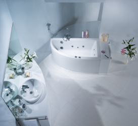 Ванна гідромасажна акрилова PoolSpa Laura 150х90 R права система Smart 1 білий PHANY10ST1C0000