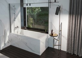 Ванна гідромасажна акрилова прямокутна Roca Easy Effects Titanium 140х70 см білий A24T309000