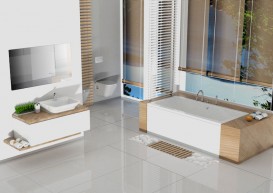 Ванна гідромасажна акрилова прямокутна Roca Vita Effects Gold 180х80 см білий A24T079000