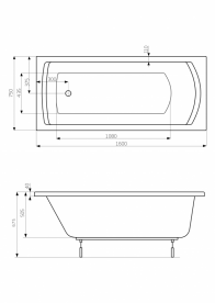 Ванна гідромасажна акрилова прямокутна Roca Linea XL Smart Water Plus 160х75 см білий A24T029000
