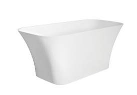 Ванна из искусственного камня Besco Assos 160х70 см с сифоном клик-клак хром Mineral DuraBe белый глянцевый #WMD-160-A