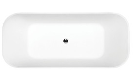 Ванна из искусственного камня Besco Assos 160х70 см с сифоном клик-клак хром Mineral DuraBe белый глянцевый #WMD-160-A