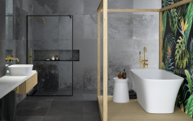 Ванна из искусственного камня Besco Assos S-Line 160х70 см с сифоном золото Mineral DuraBe глянцевый белый #WMD-160-ASG