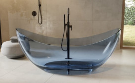 Ванна Besco Axya 180х80 см с сифоном клик-клак хром ResiCast Blue Wave #WAA-180-BWC